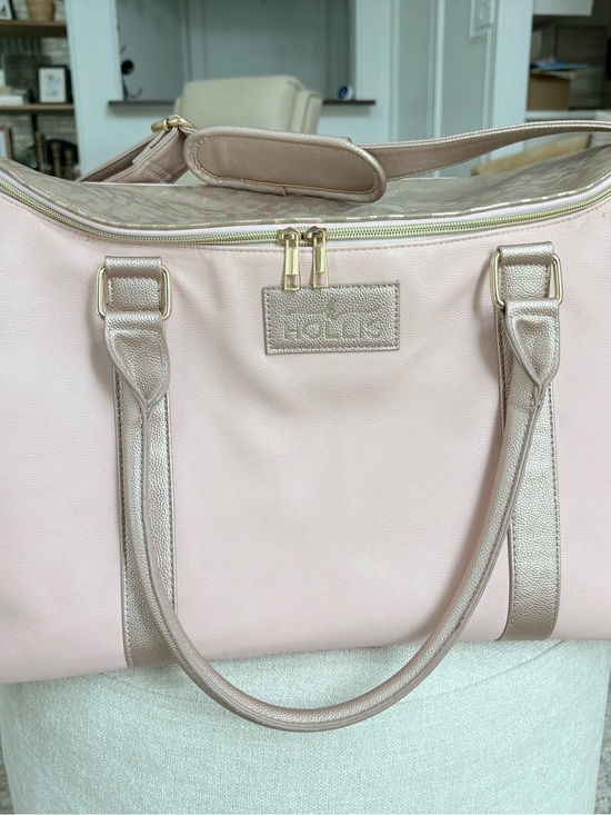 Hollis Handbags - Adorable Hollis Lux Weekender Bag, Blush & Rose Gold